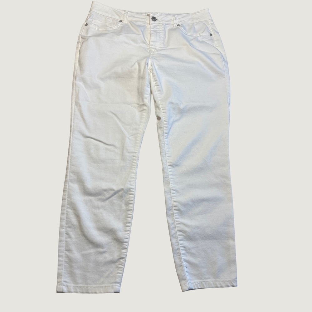 D.Jeans New York Womens White Straight Leg Denim Jeans Size 12 Stretch High Rise